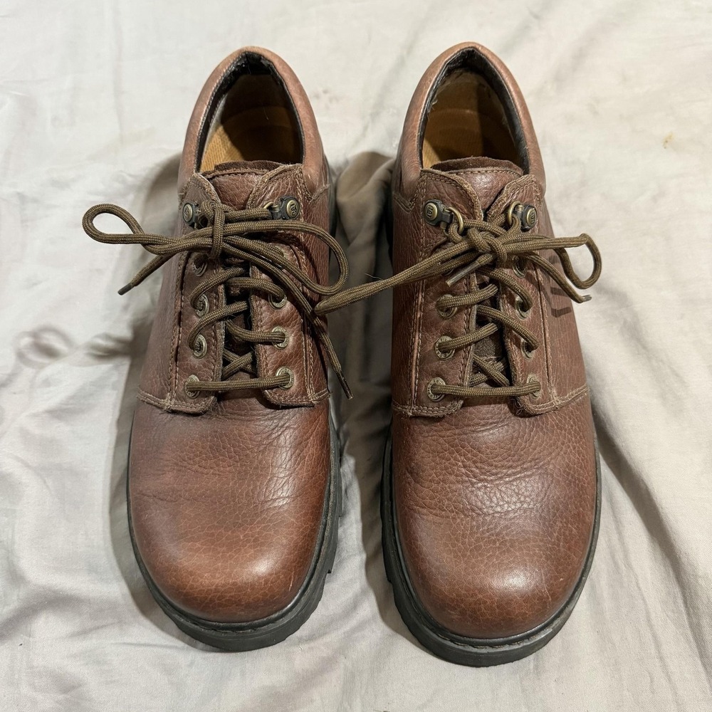 Caterpillar Shoes Mens 13 Brown Walking Machines Leather Work Casual Lace Up